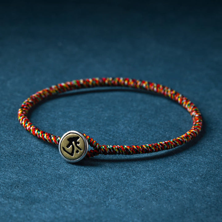 Buntes Armband mit chinesischem Tierkreis Symbol Silber Verschluss elastisch