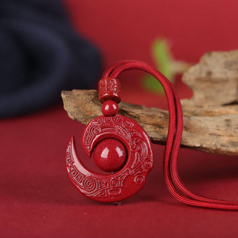 Kette Anhänger Rot Natur Glück Harmonie