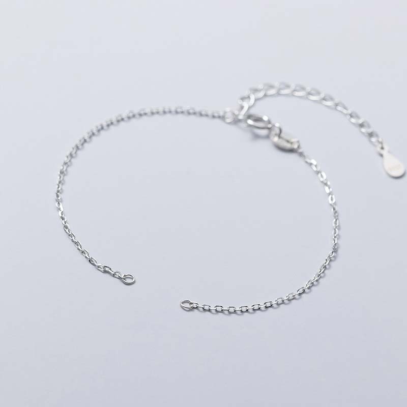 Elegantes Silberarmband 925er Silber Segen Segen minimalistisches Design Kettenglieder
