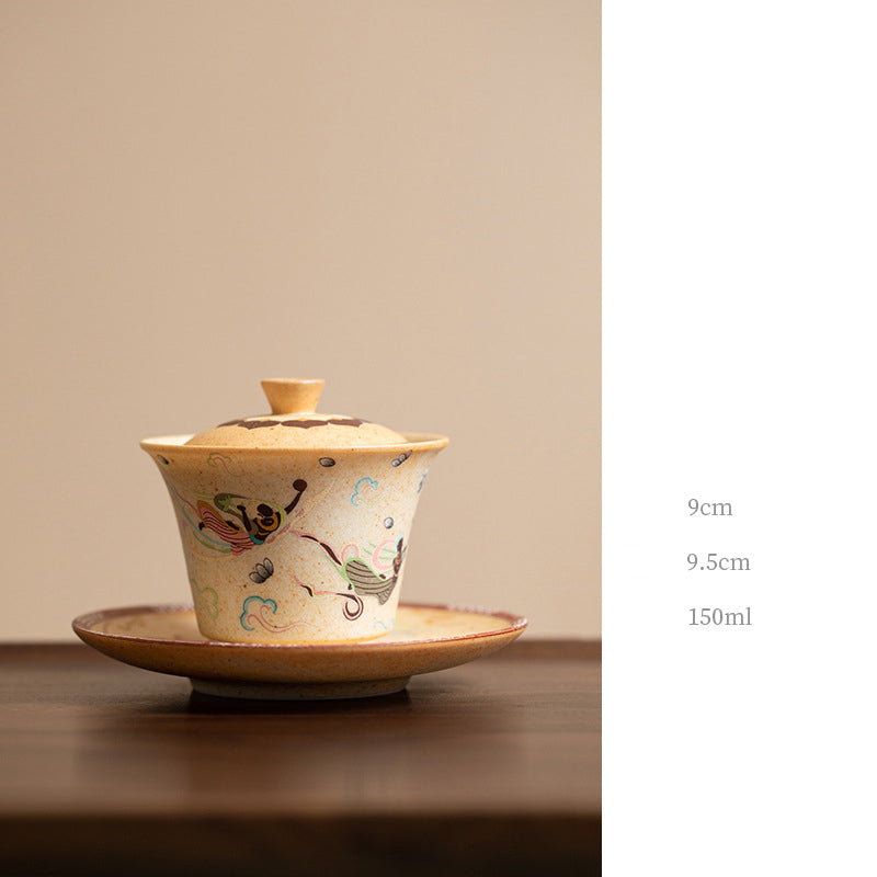 Teetassen Mit Deckel Dunhuang Apsara Gaiwan Dunhuang Fliegende Apsara 150ml