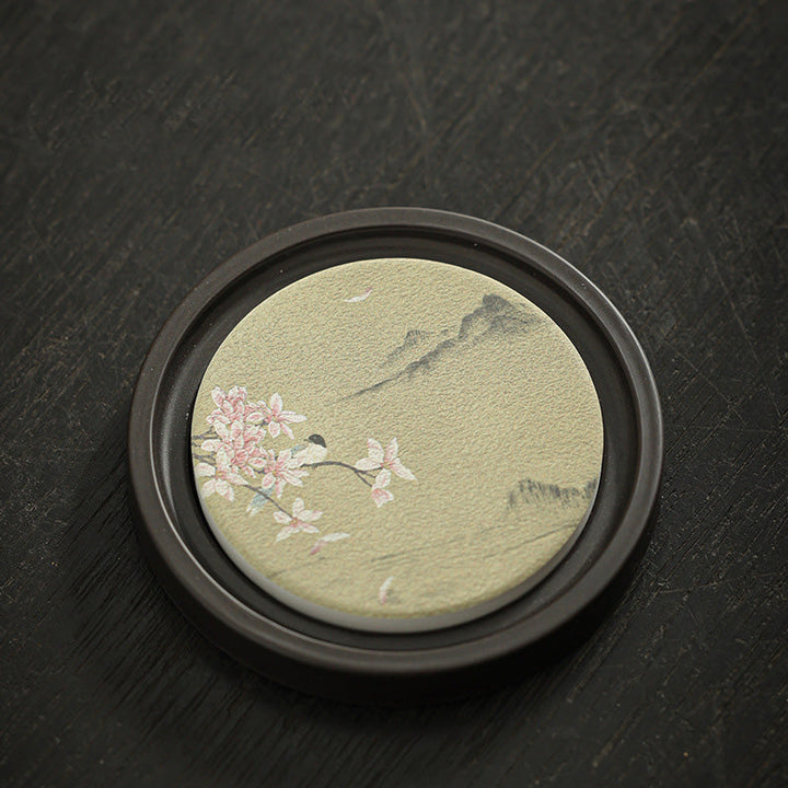 Teetassen Mit Untertasse Pflaumenblüte Keramik Magnolie