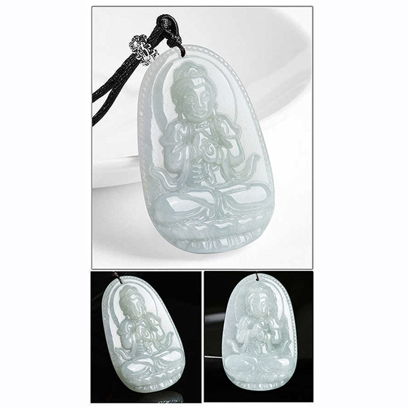 Kette Jade Tierkreis-Buddha Wohlstand Guanyin Anhänger