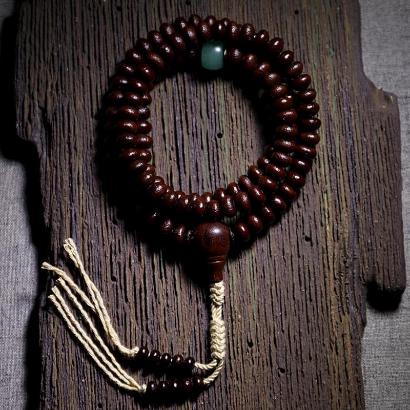 Mala Kupfer Bodhi Harmonie Armband braun grüner Stein Holz