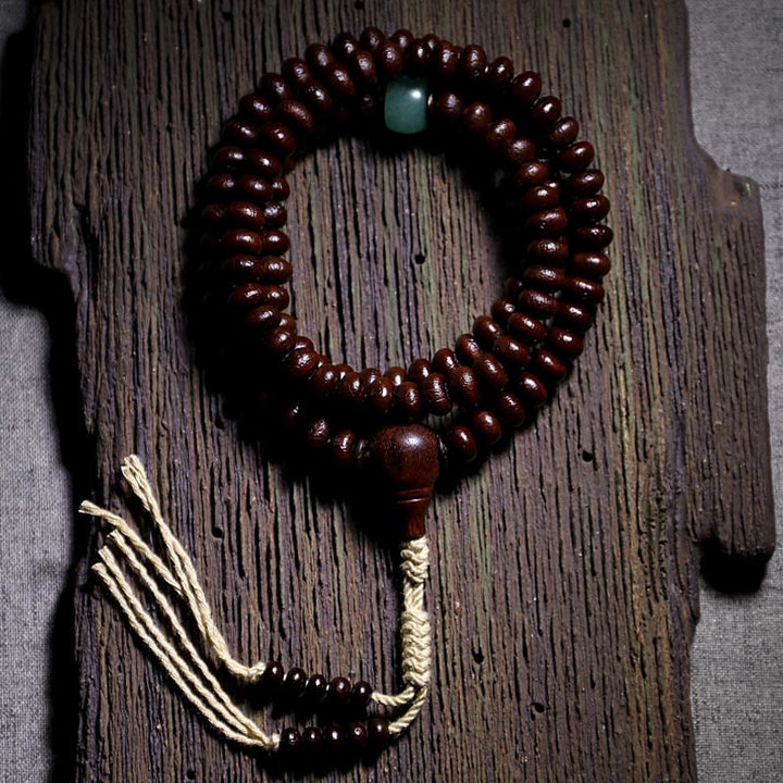 Mala Kupfer Bodhi Harmonie Armband braun grüner Stein Holz