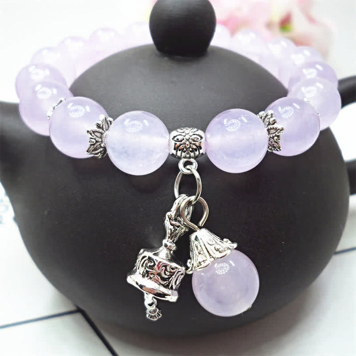 Lavendel Kristall Armband Energie Perlen silberne Verzierungen elegant.