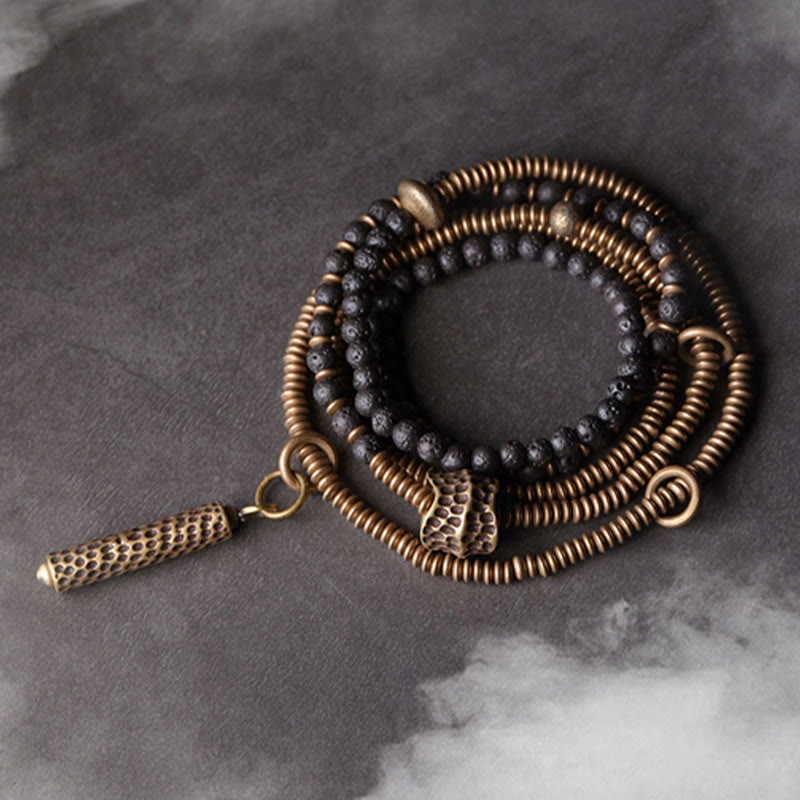 Armband Kupfer – Heilung mit schwarzen Perlen und Metalldetails elegant