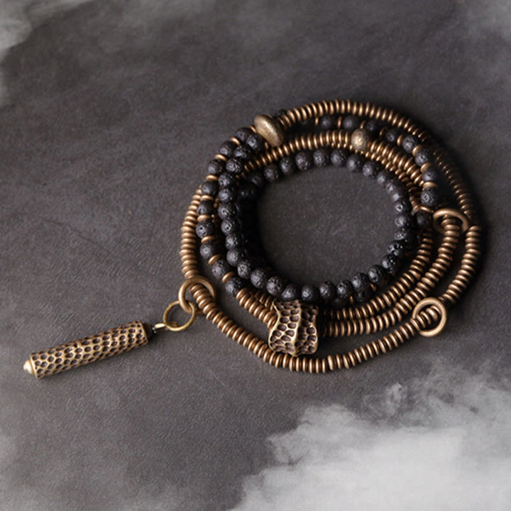 Armband Kupfer – Heilung mit schwarzen Perlen und Metalldetails elegant