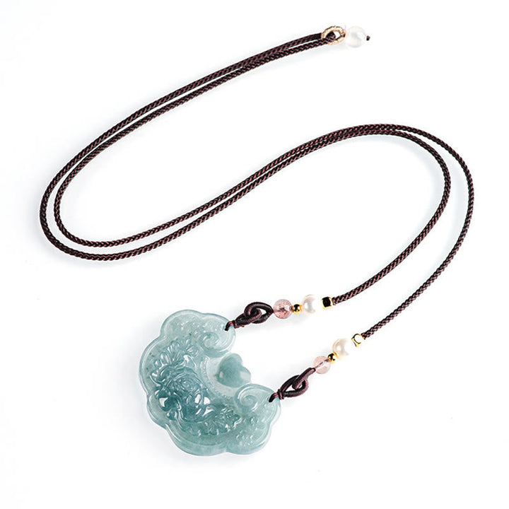 Jade Anhänger Kette Wohlstand Perle Natur