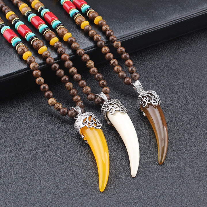 Kette Wenge-Holz Türkis Horn – Schutz