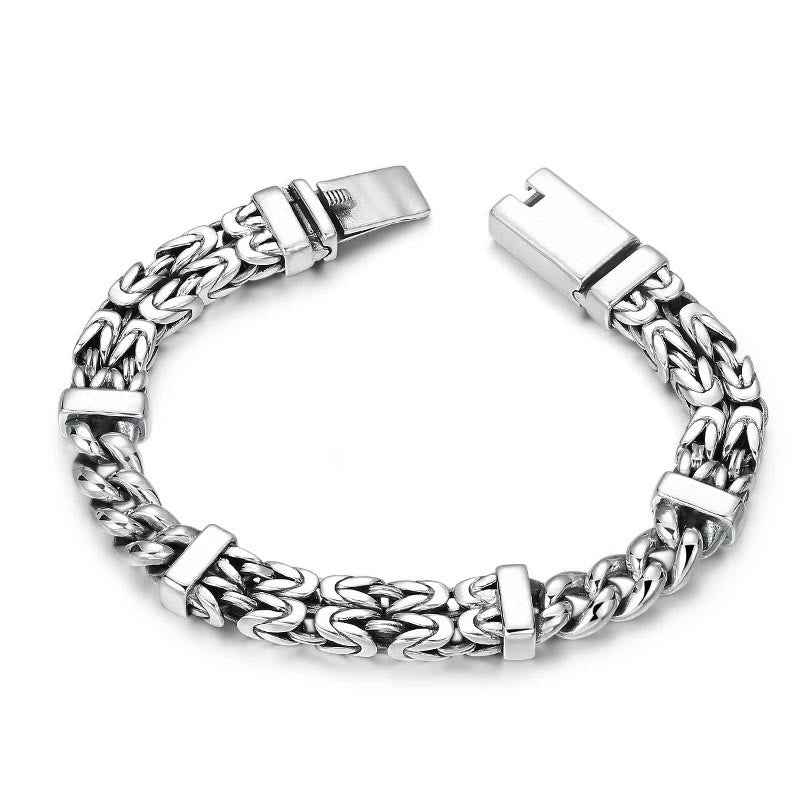 Silbernes Armband – Glück & Heilung mit Kettengliedern elegantes Design.