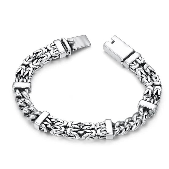 Silbernes Armband – Glück & Heilung mit Kettengliedern elegantes Design.