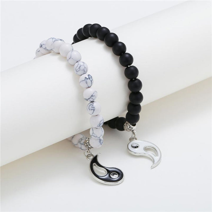 Armband Yin Yang - Onyx Weißer Türkis"