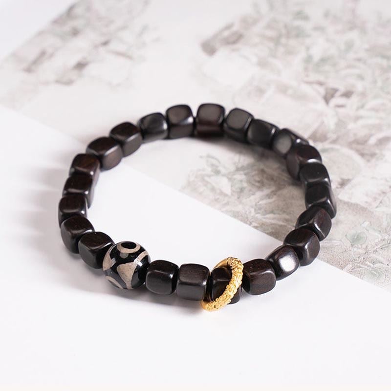 Armband Ebenholz – Balance & Ruhe schwarze Perlen goldener Spacer elegant