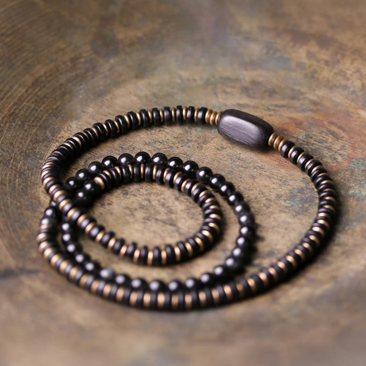 Armband Regenbogen Obsidian Ebenholz - Heilung