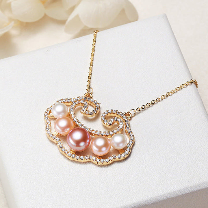 Perle Kette Kupfer Gold Harmonie