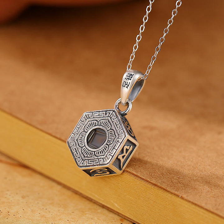 Anhänger Kette Tibetischer Hexagon Silber
