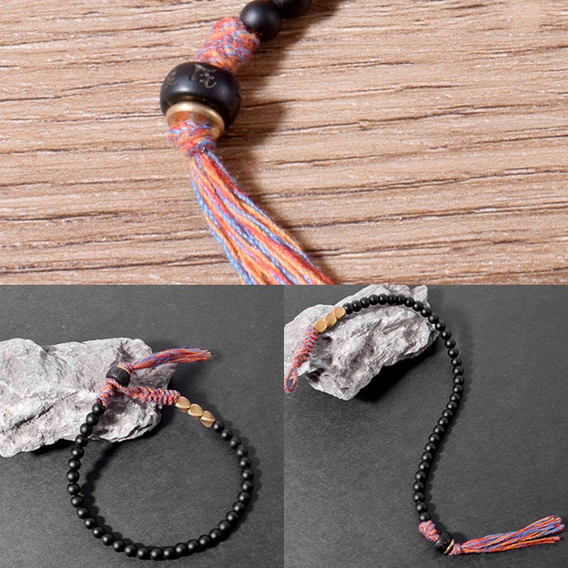 Armband Schwarzer Onyx Tibetisch Handgemacht