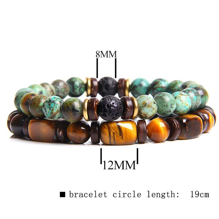 Armband 2er Set Tigerauge Kaiserstein Heilstein