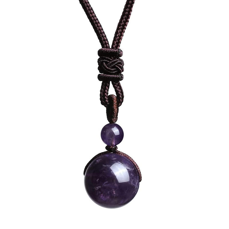 Amethyst Kette Naturstein Anhänger lila Edelstein Halskette