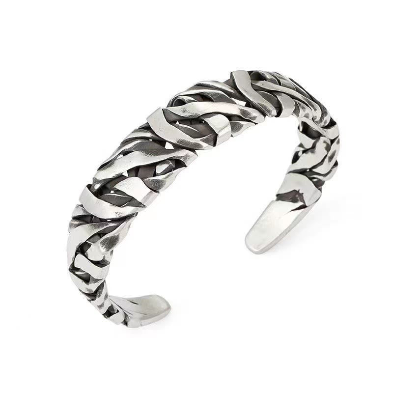 Silbernes gedrehtes Armband – Heilung & Energie Handgelenk elegant