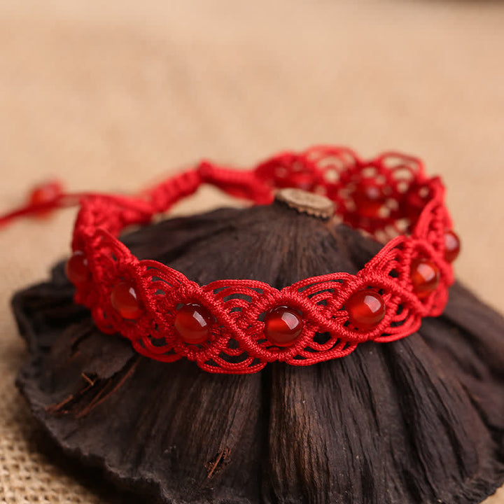 Armband Roter Achat – Energie rotes Spitzenarmband schwarze Haare Naturstein