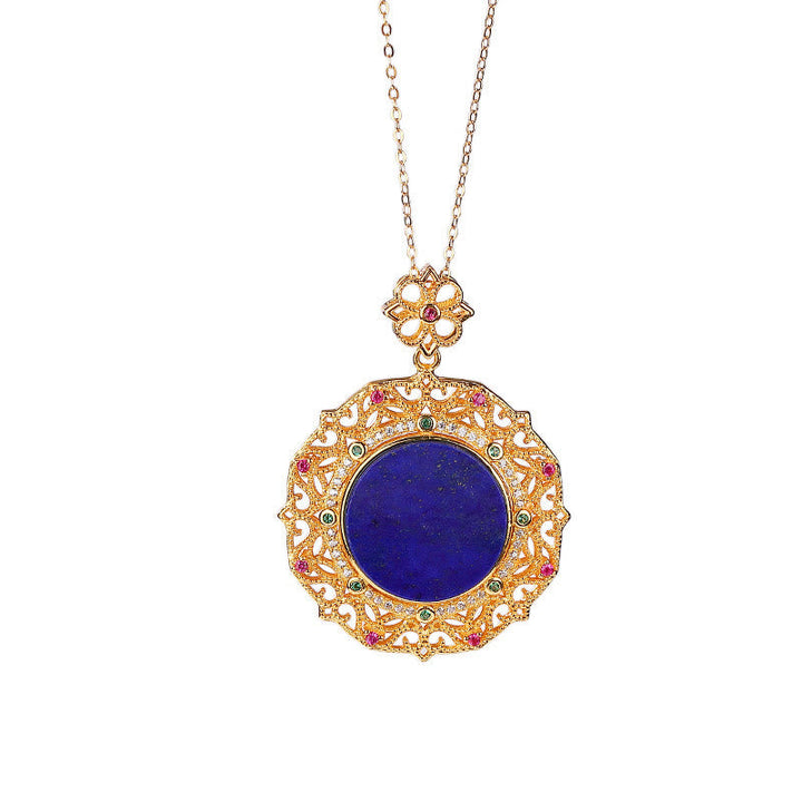 Lapislazuli Kette Buddha Segen Schmuck Gold