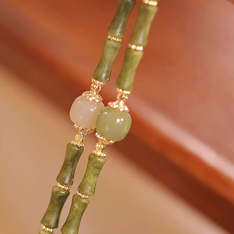 Armband Hetian Jade & Peridot - Bambus