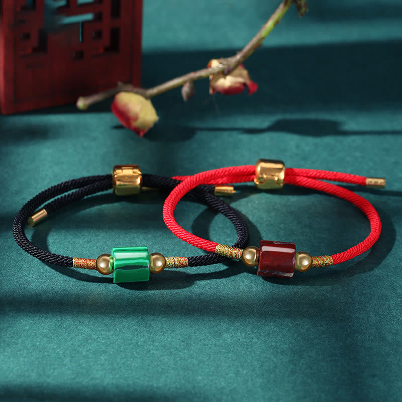 Mala Grüner Aventurin Malachit Armband mit goldenen Perlen elastisch.