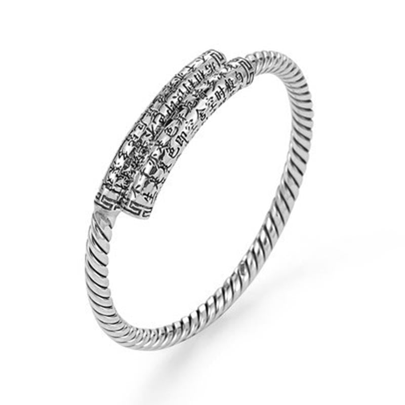 Armband Kupfer Herzsutra silbern gedrehtes Design elegant getragen
