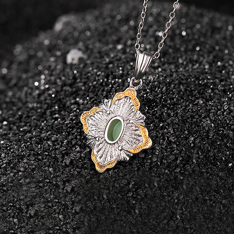 Jade Kette Raute Sterling Silber