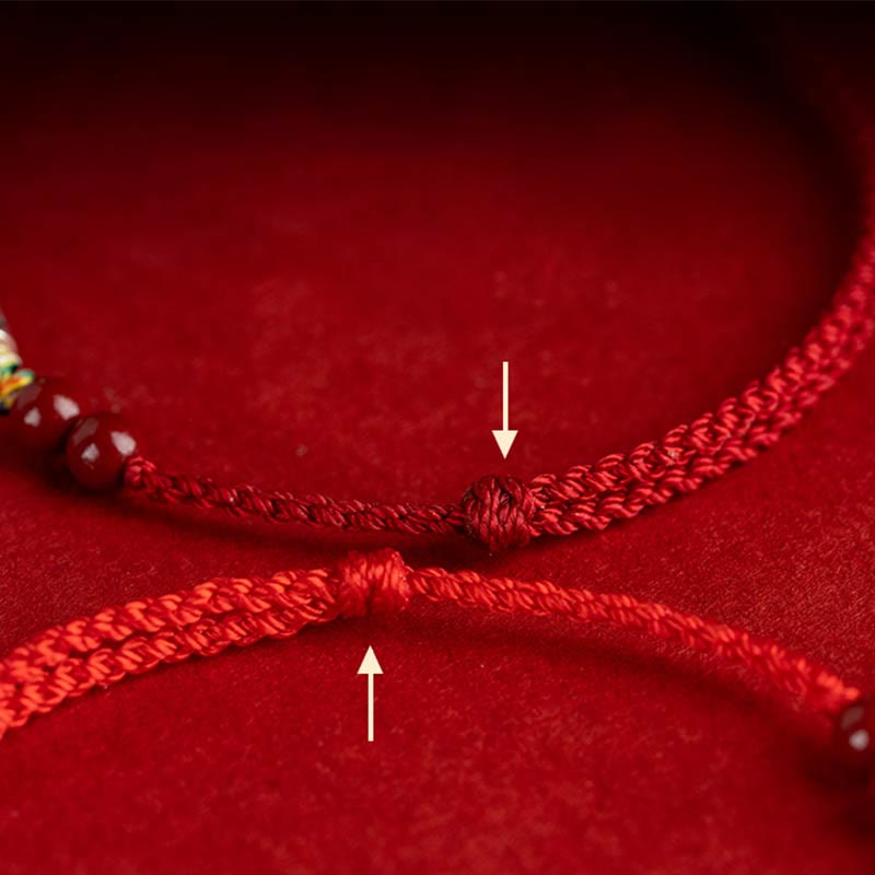 Rotes Armband Armband 925 Silber Zinnober Koi Fisch elastisch getragen