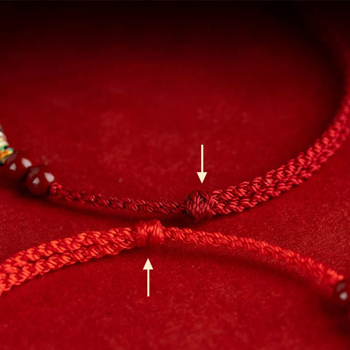 Rotes Armband Armband 925 Silber Zinnober Koi Fisch elastisch getragen