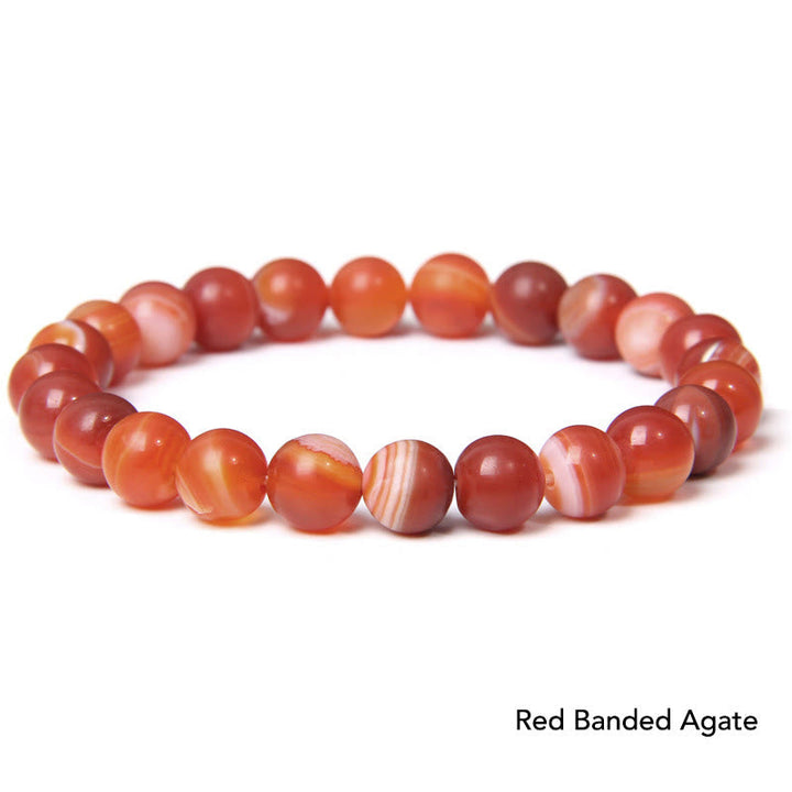 Rotes Achat Armband Kristall elastisch Naturstein Balance Schmuck