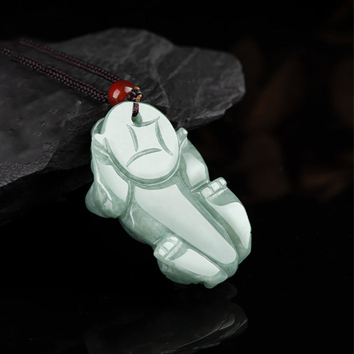 Anhänger Buddha Jade grüne Glück Kette