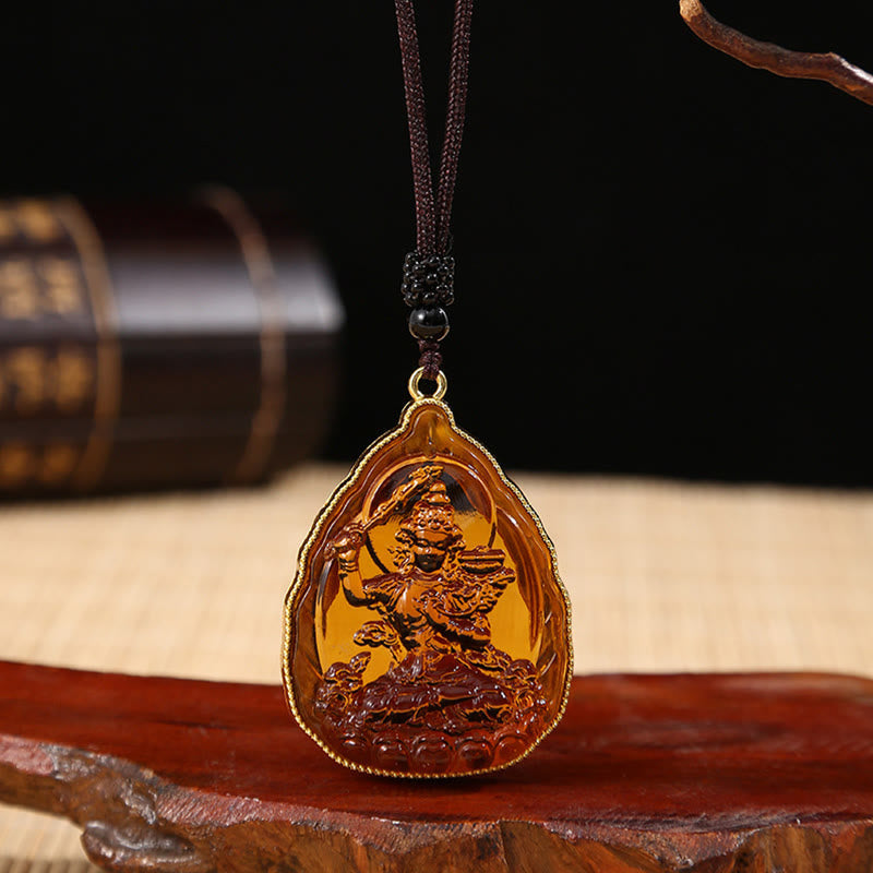 Kette Liuli-Kristall Buddha Tibet Bernstein Anhänger