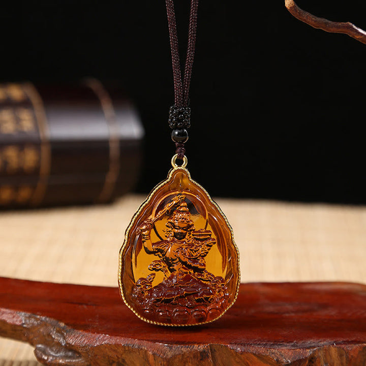 Kette Liuli-Kristall Buddha Tibet Bernstein Anhänger