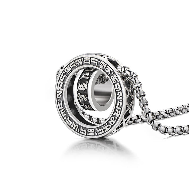 Anhänger Kette Tibetischer Gelassenheit Silber Mantra