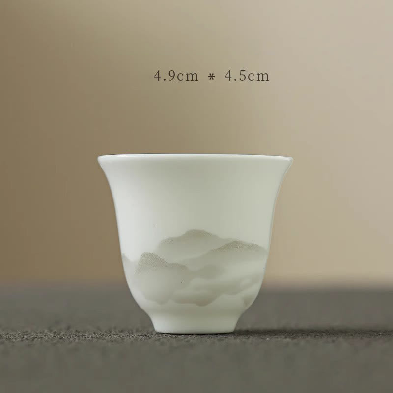 Gaiwan Porzellan Berglandschaft Sancai Vintage Tasse mini 40ml