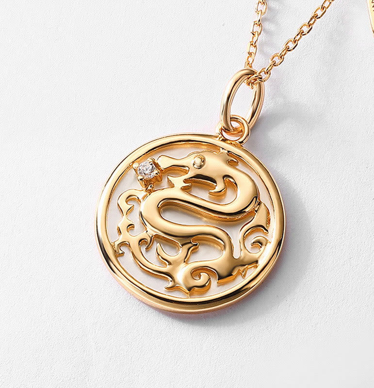 Anhänger Kette Tridacna Drachen Gold Stärke