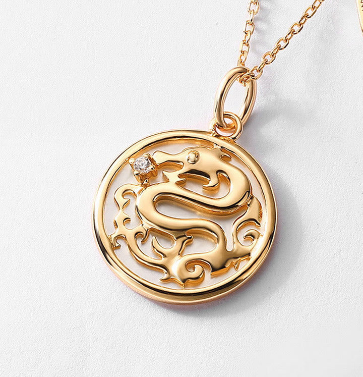 Anhänger Kette Tridacna Drachen Gold Stärke