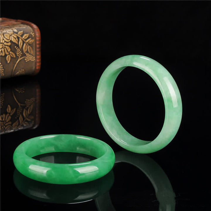 Zwei grüne Jade Armbänder mit Holzbox Schutz Heilung Armband.