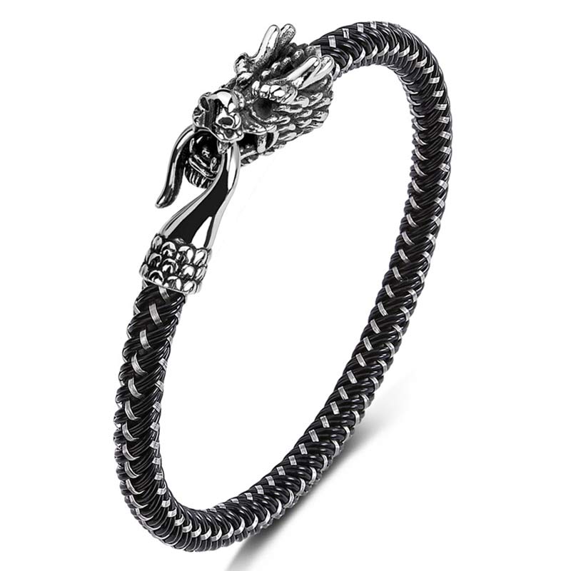 Armband Drachen Schutz Glück silberfarbenes Metall Drachen-Design elegantes Schmuckstück