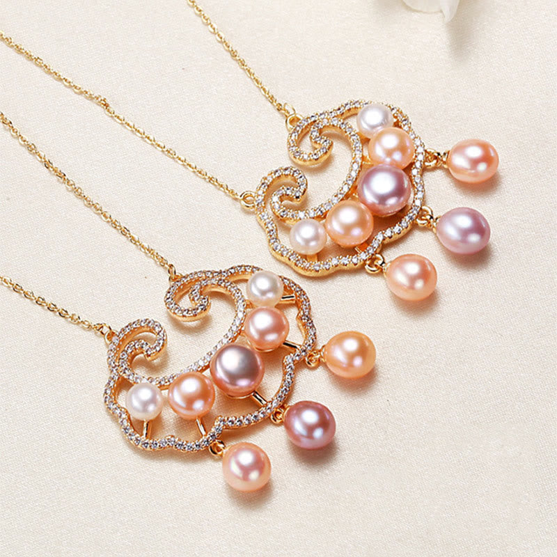 Kette Perlen Kupfer Variation Eleganz