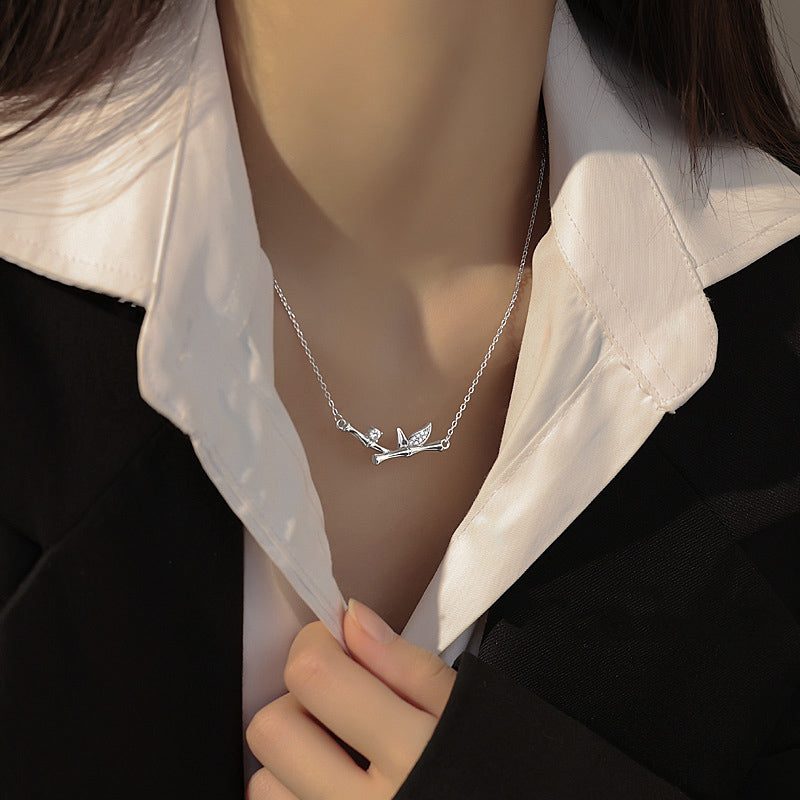 Halskette Ast Zweig Blätter Elegant