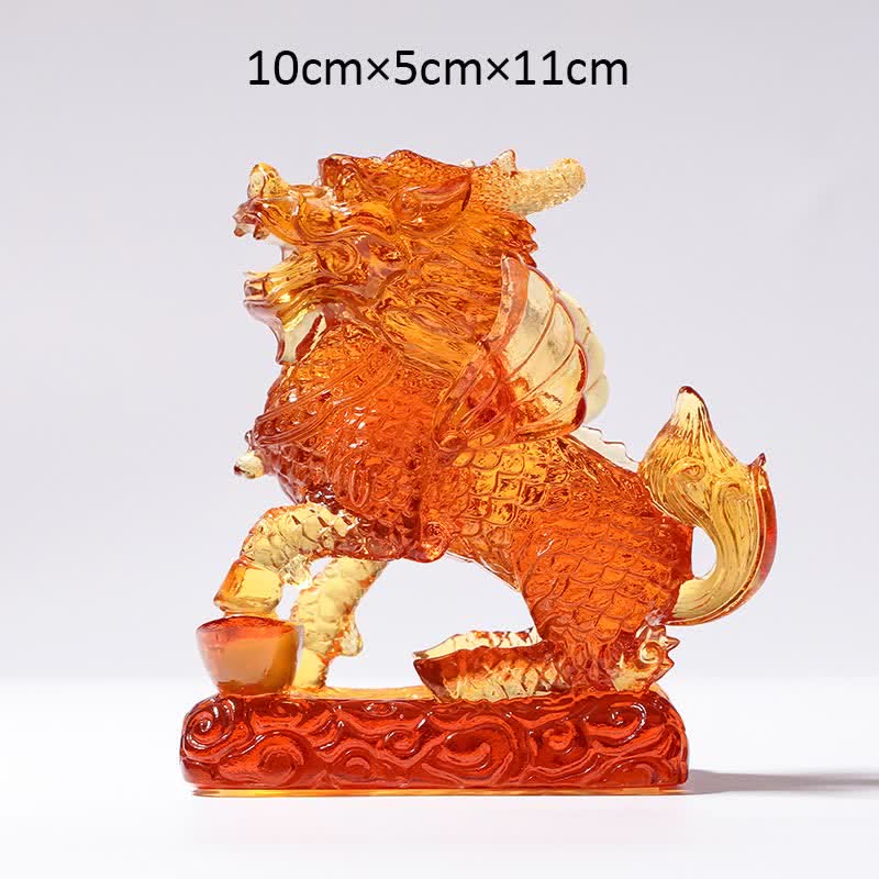 Feng Shui Deko Kirin Liuli Gold / Kirin&Barren