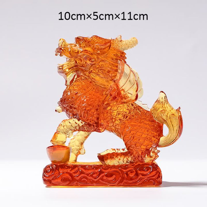 Feng Shui Deko Kirin Liuli Gold / Kirin&Barren