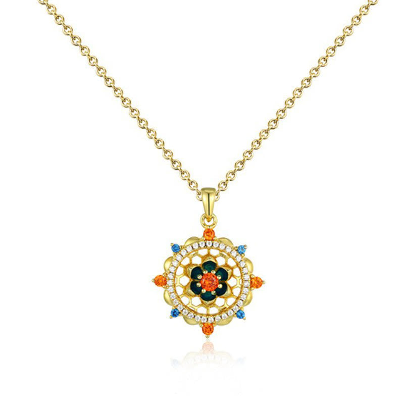 Kette Zirkonia Lotus Anhänger Kristall Schmuck