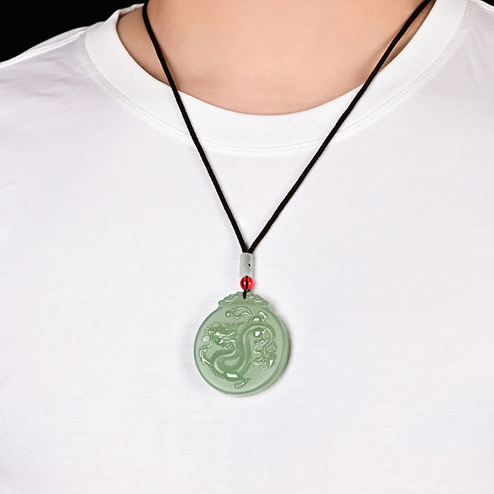 Jade Kette Drachen Halskette Zodiakzeichen Glück