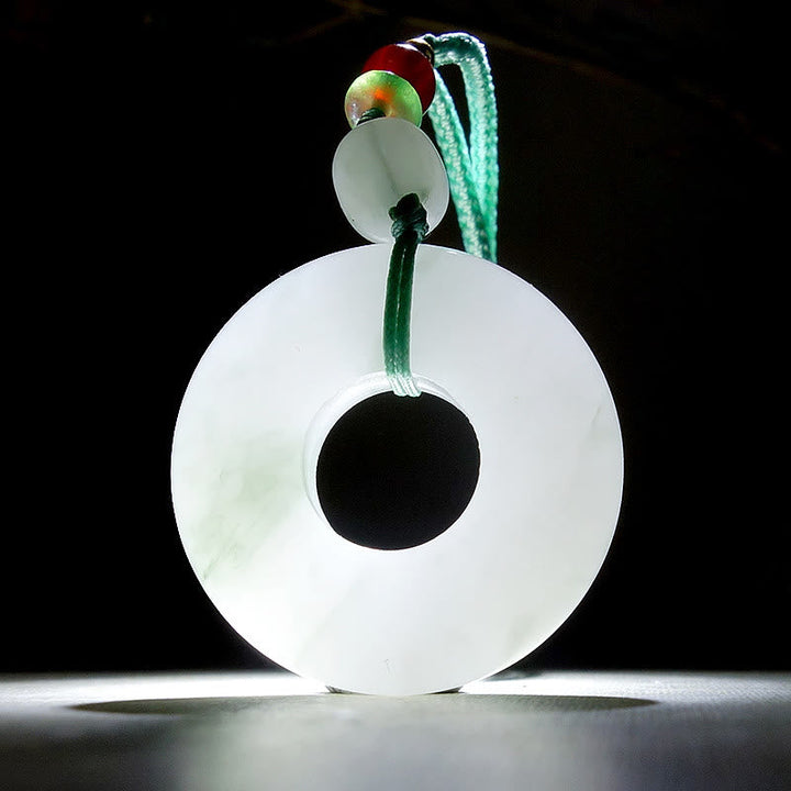 Jade Anhänger Donut Kette Stein Natur