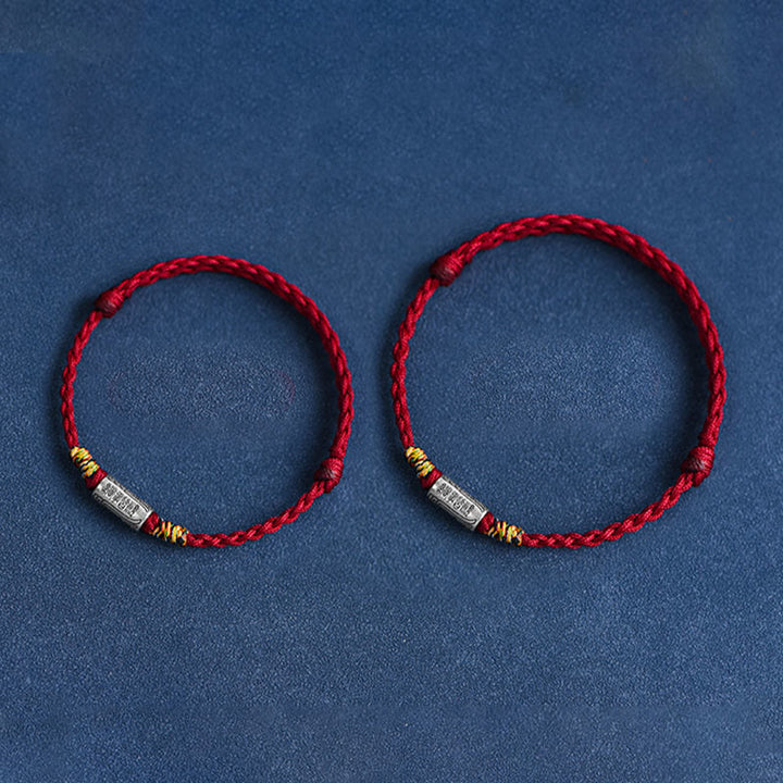 Rotes Armband 925 Silber mit Perlen Flachaufnahme Schutz Stärke